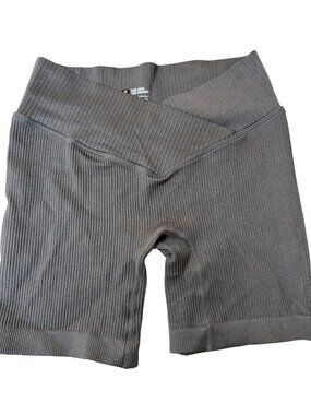 Womens Workout Gray Biker Shorts Nylon & Elastane S